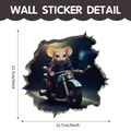 3D mouse on blue motorcycle wall sticker variant with 5 inch size dimensions - Motorcycle Riding Mouse (CT70181G_T)