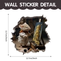 Sticker mural 3D souris artiste autocollant PVC décoration murale 12,7x12,7 cm - Petit Souris Artiste (CT70185G_T)