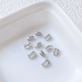 Fermoirs de pendentif en argent S925 poli en formes de goutte et rectangle pour bijoux - Petit Modèle à Trou Latéral / Argent