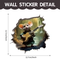 3D wall sticker featuring a cartoon mouse playing guitar with 5 inch diameter size - Guitar Playing Mouse (CT70174G_T)