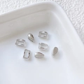 Fermoir en argent S925 en forme de V avec zircone pour pendentifs bijoux DIY - Grand Modèle à Trou Latéral / Argent