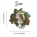 Sticker 3D trou de souris avec souris lisant le journal aux toilettes, 12x11 cm - Souris Lisant Le Journal Aux Toilettes (CT24Y11411T_T)