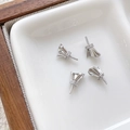 Macro detail of silver plated bead caps with pavé cubic zirconia for DIY jewelry - 3# Zirconia Inlaid Design - White Gold