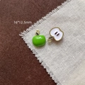 Détail de pendentifs pommes mignonnes vert et blanc pour la création de bijoux - 26# Pomme Verte