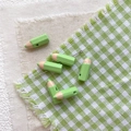 Set of six vibrant green pencil charms for DIY jewelry making and handmade crafts - Green