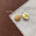 Détail d'un pendentif durian en alliage de 17x11mm pour bijoux DIY avec dimensions - 6# Durian-Jaune Clair