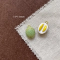 Vue macro de breloques durian détaillées de 17x11mm pour la création de bijoux DIY - 7# Durian-Vert Clair