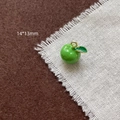 Détail de breloque pomme verte en alliage pour bijoux DIY, dimensions 14x13mm - 3# Orange-Vert