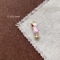 Vue macro du pendentif milkshake en émail rose pour bijoux DIY taille 17,5x6,5 mm - 2# Coupe de Parfait