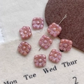 Detailed view of lavender Czech glass flower beads for DIY jewelry making - 5#