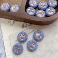 Lavender flower beads with gold sunflower relief for handmade jewelry DIY projects - Lavender Purple With Gold (5#)