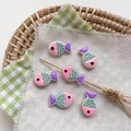 Close-up of handmade glass fish beads with colorful polka dots for DIY jewelry making - 1# Polka Dot - Pink Head Purple Tail