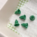 Lot de 5 breloques clochettes vertes de Noël avec motifs flocons pour bijoux DIY - 1# Vert Foncé Flocon de Neige Cloche
