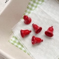 Cinq breloques cloches de Noël rouges avec motifs de flocons pour création de bijoux - 2# Rouge Flocon de Neige Cloche