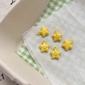 Set mit fünf gelben lachenden Stern-Anhängern aus Emaille für DIY-Schmuck und Basteln - 5# Gelb Smiley Stern