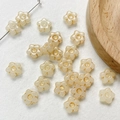 Macro shot of cream star-shaped glass beads with gold hand-painted edges for DIY jewelry - Creamy White Star Gold Edge Style(1#)-1 Piece