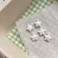 Weiße Emaille-Stern-Anhänger mit Lächeln für DIY-Schmuckherstellung und Zubehör - 6# Weiß Smiley Stern