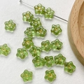 Detail of star-shaped light green Czech glass beads with pre-drilled holes for DIY jewelry - Tender Green Star Style(2#)-1 Piece