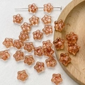 Detailed view of hand-painted star-shaped Czech glass beads for DIY bracelet crafting - Peach Pink Star Style(4#)-1 Piece