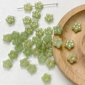 Macro shot of green star-shaped beads with gold powder coating for jewelry making - Light Green Star Gold Powder Style(5#)-1 Piece