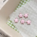 Fünf rosa Sternanhänger aus Legierung mit lachendem Gesicht für DIY-Schmuck - 8# Rosa Smiley Stern