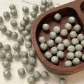 Detail of 8mm light grey-green rose carved Czech glass beads for DIY jewelry making - Light Gray Green Relief (4#)