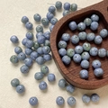 Detail of 8mm Czech glass beads with hand-painted roses and silver crackle for DIY jewelry - Blue Purple Silver Cracked (12#)
