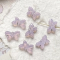 Macro shot of lilac Czech glass butterfly beads with silver gilding for DIY jewelry - Lilac Purple Silver Edged (1#) / 1 Piece