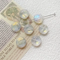 Iridescent green glass beads with bird relief for DIY jewelry making and necklaces - Aurora Iridescent Bird Style (7#) / 1 Piece Pack