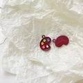 Detailed view of alloy art palette charms for DIY jewelry making in deep red finish - Dark Red Palette
