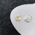 Pendentif papillon argenté avec pierre jaune sur un plateau en forme de cœur - Papillon Argent Jaune (1#)