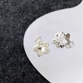 Macro-opname van zilveren sterhangers met zirkonia voor DIY-sieraden maken - Zilver Transparante Ster (13#)