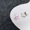Macro-opname van ster-vormige zilveren hanger met paars kristal en kralenrand - Zilver Paarse Ster (19#)