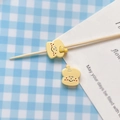 Detail of cute hand-painted toast alloy beads for DIY jewelry making with smooth finish - Sliced Toast Style / Yellow Toast