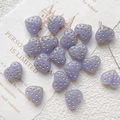 Detail of purple heart-shaped glass beads with gold polka dots for DIY jewelry making - Light Purple Polka Dot (8#) / 1 Piece