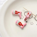 Detailed view of hand-painted cherry tangerine glass beads for DIY jewelry making - Chili (1#) / 1 Piece