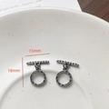 Detailed view of gunmetal heart-shaped toggle clasp with textured finish for DIY jewelry - Ripple Ring (5#)
