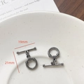 Gunmetal heart toggle clasp detail, 19mm bar and 21mm ring for jewelry making - Striped Ring (10#)