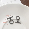 Detail of gunmetal heart-shaped toggle clasp with spiral texture, 20mm ring size - Spiral Textured Ring (12#)