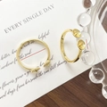 Detail of adjustable 18k gold plated irregular pearl ring settings for DIY jewelry making - 18k Gold (Style 1)