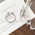 Detailed size view of silver bypass ring bases with 17mm inner diameter and 5mm tray - Silver (Style 2)