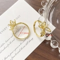 Dettaglio montatura anello regolabile placcata oro 18k con fiocco e perno per perla 4mm - Oro 18K (Stile 17)