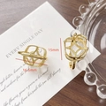 Dettaglio di basi per anelli fai-da-te placcati oro 18k con misure 15mm e 16,5mm - Oro 18K (Stile 27)