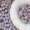 Detail of lavender tulip glass beads with gold trim for DIY jewelry making crafts - Gold Traced Tulip (3#) / 1 Piece / Purple