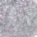 Macro shot of oval frosted gradient glass beads with soft lavender and green tinted edges - Purple-Green Gradient Frosted Style (4#) / 10g Pack