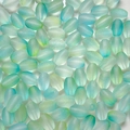 Macro shot of oval frosted glass beads with blue and yellow gradient for DIY jewelry - Blue-Yellow Gradient Frosted Style (9#) / 10g Pack