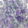 Macro shot of frosted olive-shaped gradient beads in purple and green for DIY jewelry - Light Purple-Green Gradient Frosted Style (14#) / 10g Pack