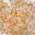 Macro shot of oval frosted gradient beads in warm orange and beige for DIY jewelry - Orange-Green Gradient Frosted Style (18#) / 10g Pack