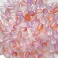 Detailed macro view of oval frosted beads with purple and orange gradient for DIY jewelry - Purple-Orange Gradient Frosted Style (20#) / 10g Pack