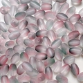 Macro view of frosted gradient glass beads in pink and green for DIY jewelry making - Pink-Green-White Gradient Frosted Style (22#) / 10g Pack